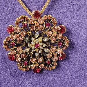 Betsey Johnson "Hot Pink" Crystal Necklace
